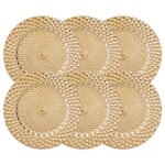 13 in Peacock Plastic Charger Plate (Gold) - Image 6